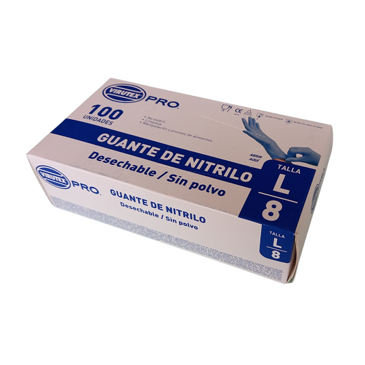 GUANTE DESECHABLE NITRILO TALLA L 100 UN