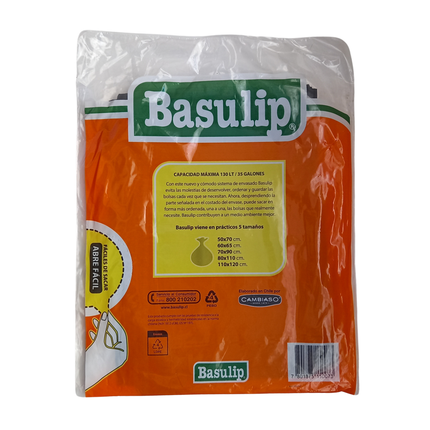 BOLSA BASURA PLANA 80X110 10UN